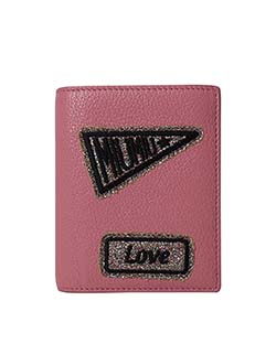 Miu Miu Glitter Patches Wallet,Leather,Pink,B,4